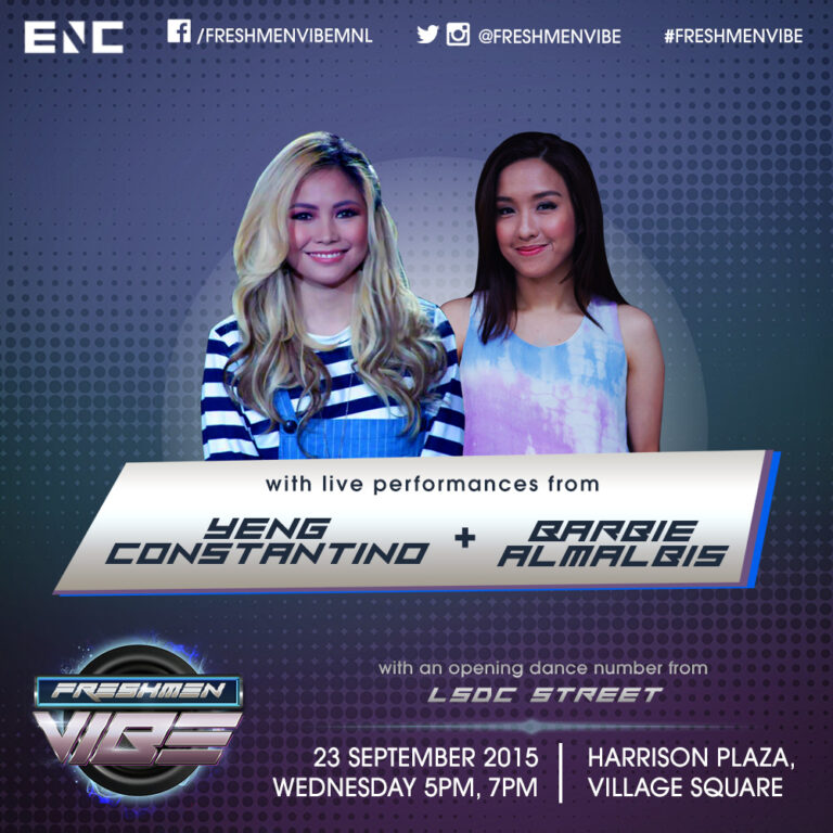 Freshmen Vibe social media card featuring Yeng Constantino and Barbie Almalbis